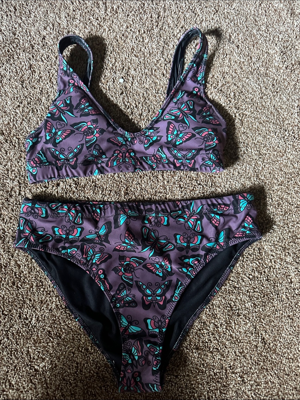 Skeleton Good Butterfly High Waist Bikini Set